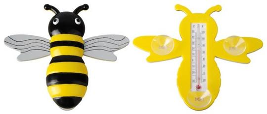 This Fun adorable bee with suction pads will stick to your window and show the outside temperature all year round.  Excellent way in getting the Children involved by readying the weather  Shows temperatures between 30 to 50 C / -21 to 121 F