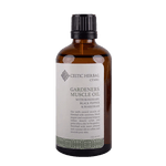 Gardeners Massage Muscle Oil 100ml  Formulated with rosemary, black pepper & marjoram to help soothe aches & pains after a day in the garden.  Key info:  100% natural  Rosemary and black pepper help improve circulation and relieve aches and pains  Marjoram is a natural pain reliever, helping to soothe sore muscles & joints  Coconut oil nourishes and moisurises dry skin