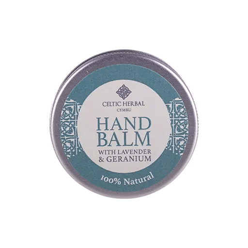 Hand Balm with Lavender & Geranium 25g  Formulated with lavender and geranium essential oils to soften and revive dry, damaged hands.  Key info:  100% natural  Lavender essential oil is anti-inflammatory, soothing dry and irritated hands  Geranium essential oil helps in regeneration of new skin cells  Coconut oil nourishes and soothes dry hands  Sustainably sourced beeswax softens hard skin  Free from sulphates, parabens & SLS