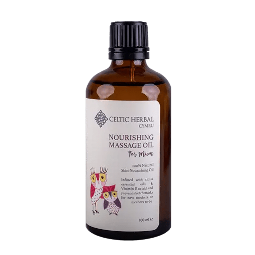 Nourishing Massage Oil for Mum 100ml  Enriched with citrus essential oils and vitamin E to help reduce and prevent stretch marks for new mothers and mums-to-be.  Key info:  100% natural  Citrus essential oils help to reduce the appearance of marks, promote the growth of new cells, and make skin firmer and smoother  Vitamin E is an antioxidant with great healing properties  Coconut oil nourishes and moisturises dry skin